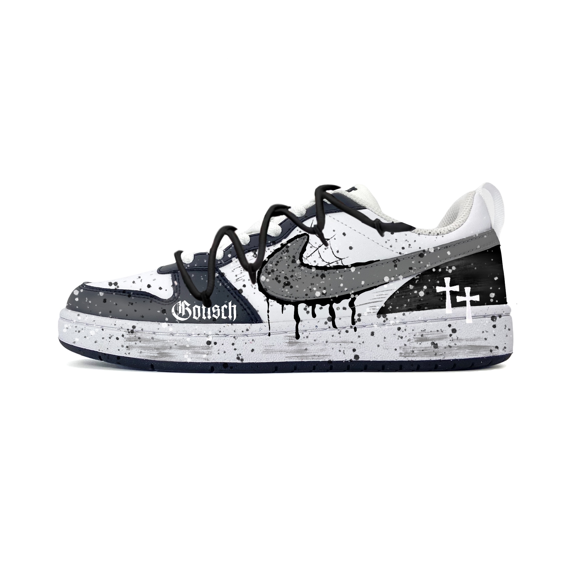 

Nike Скользоустойчивые износостойкие низкие детские скейтерские кроссовки Court Borough Black для подростков