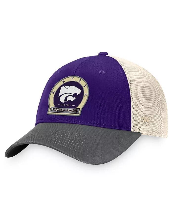 

Мужская фиолетовая регулируемая шляпа Kansas State Wildcats Refined Trucker Top Of The World, фиолетовый