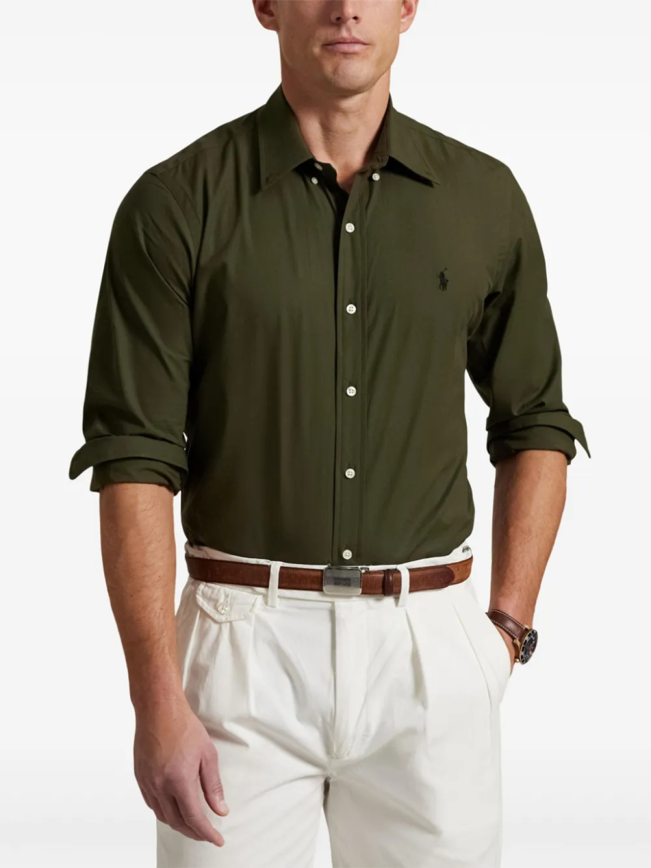 Polo Ralph Lauren рубашка с логотипом, зеленый — фото 3
