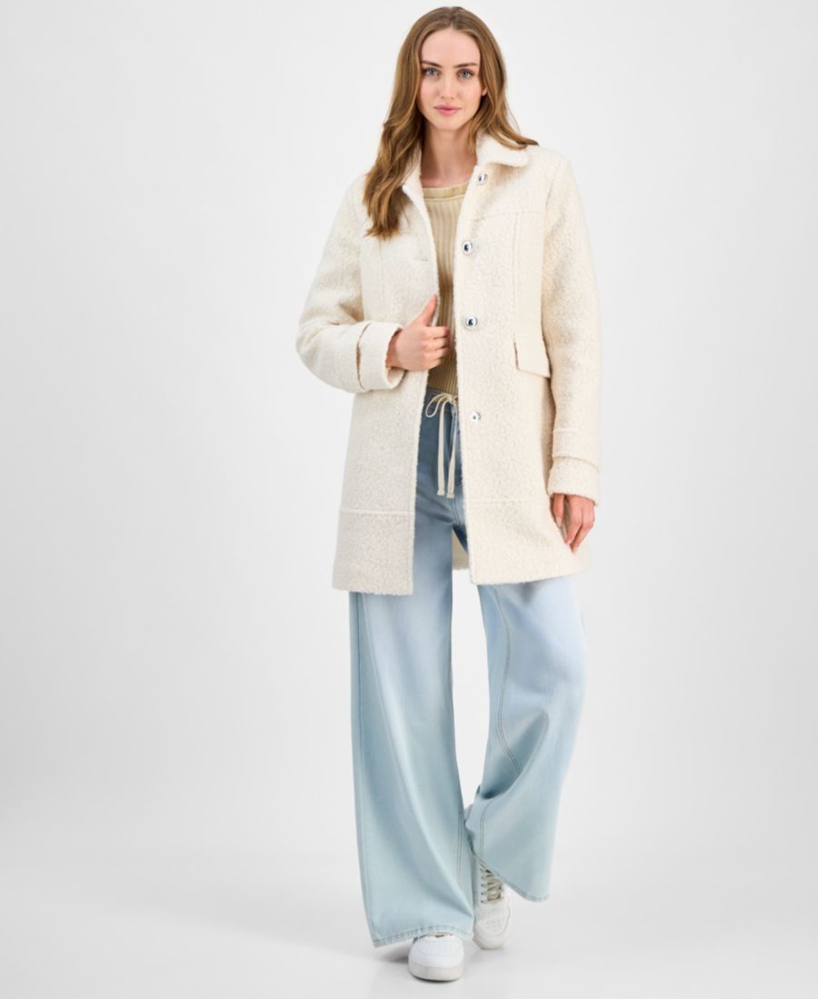 

Детское пальто из букле на пуговицах спереди Maralyn & Me, Cream