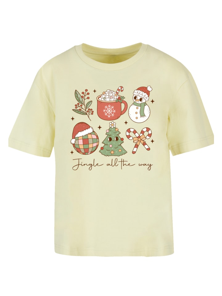 

Футболка F4NT4STIC Tee Jingle All The Way Weihnachten Groove, цвет softyellow