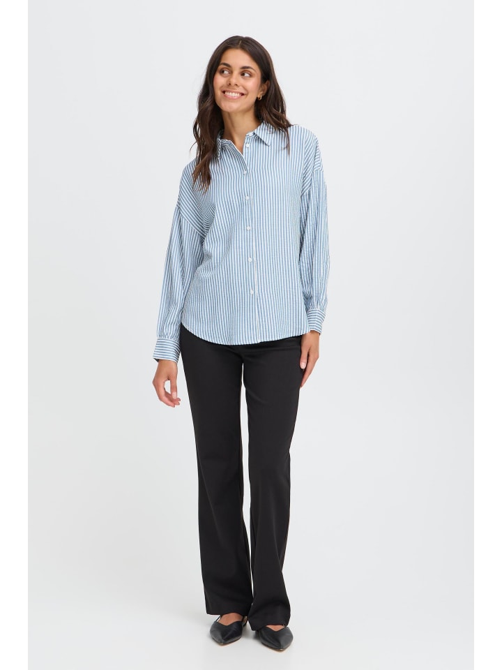 

Рубашка с длинным рукавом FRLOUR свободного кроя из смеси темно-синего блейзера Fransa