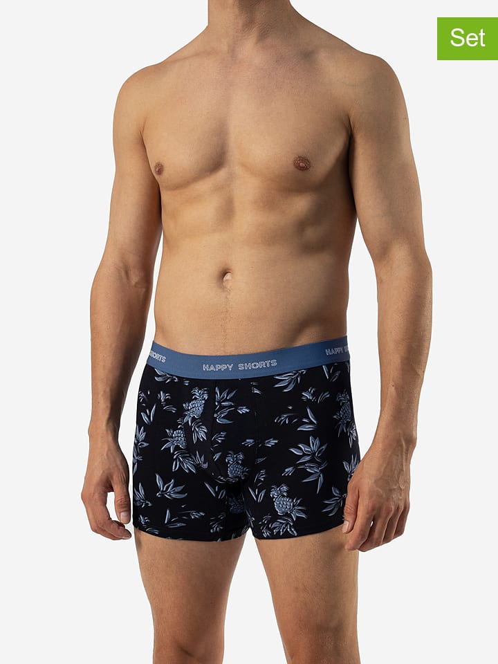 

Happy Shorts Комплект из 3 штук: боксерские шорты синего/темно-синего цвета