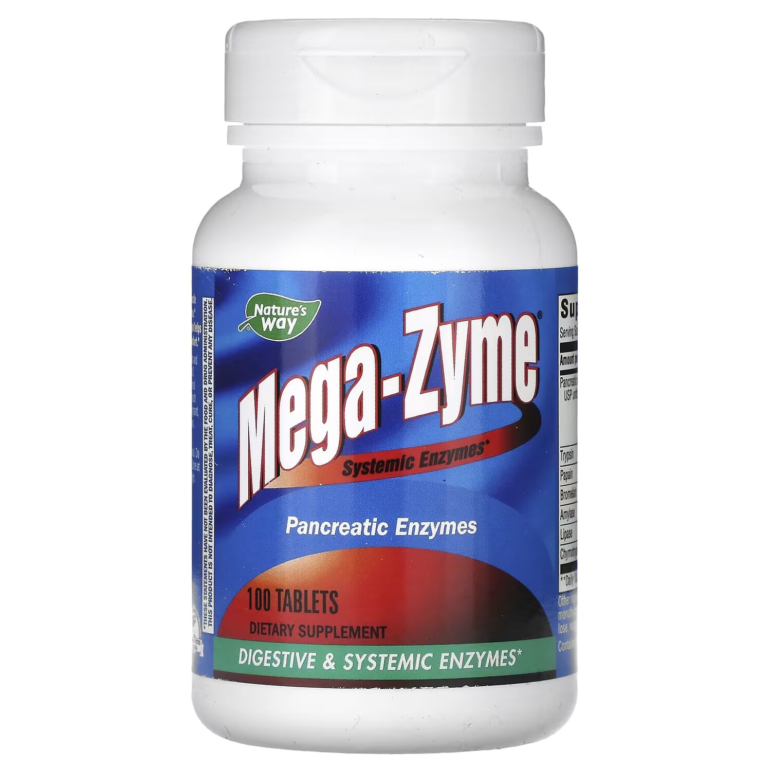 

Добавка Nature's Way Systemic Enzymes Mega-Zyme, 100 таблеток