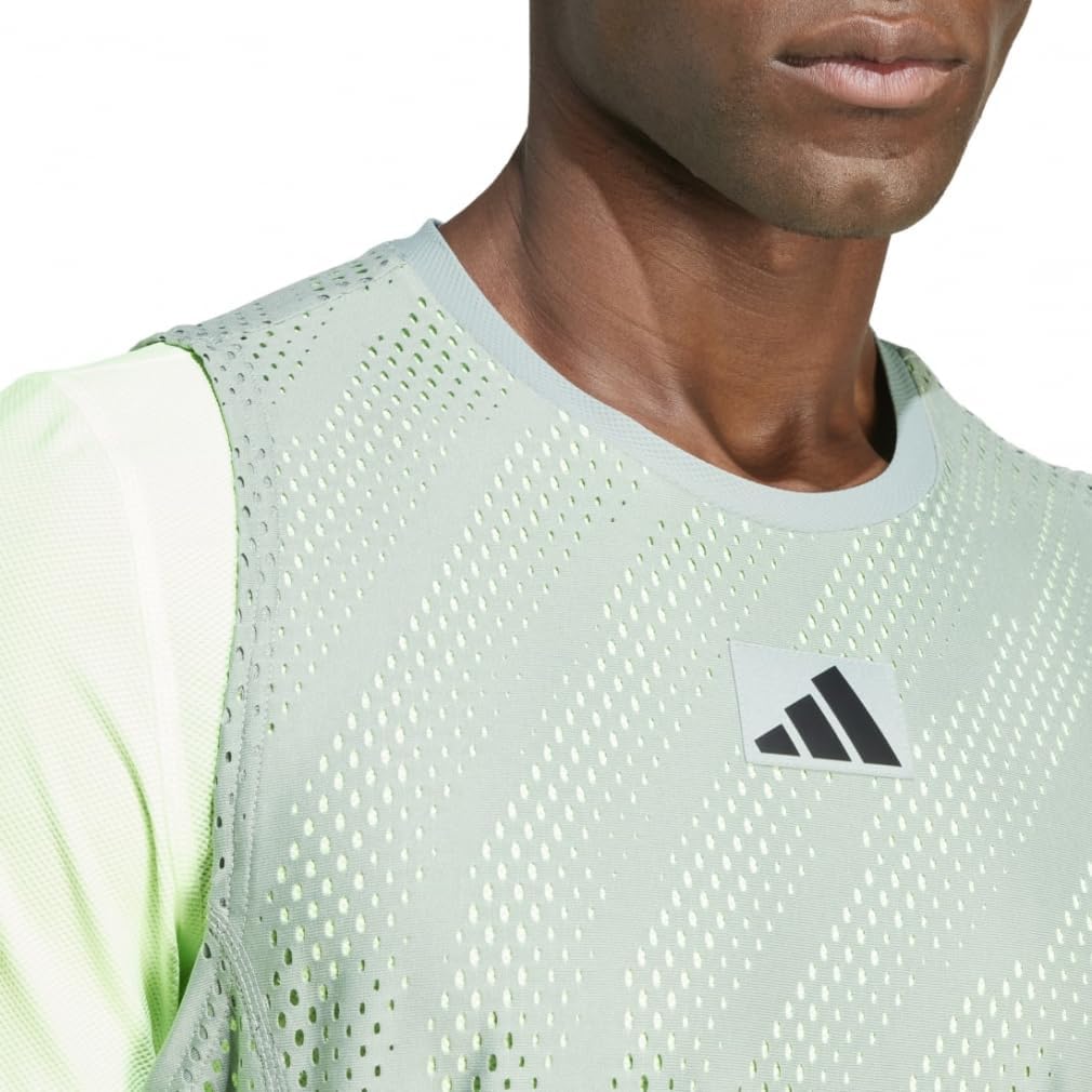 Мужская профессиональная теннисная футболка с коротким рукавом IKL80 Adidas, зеленый/зеленый — фото 4