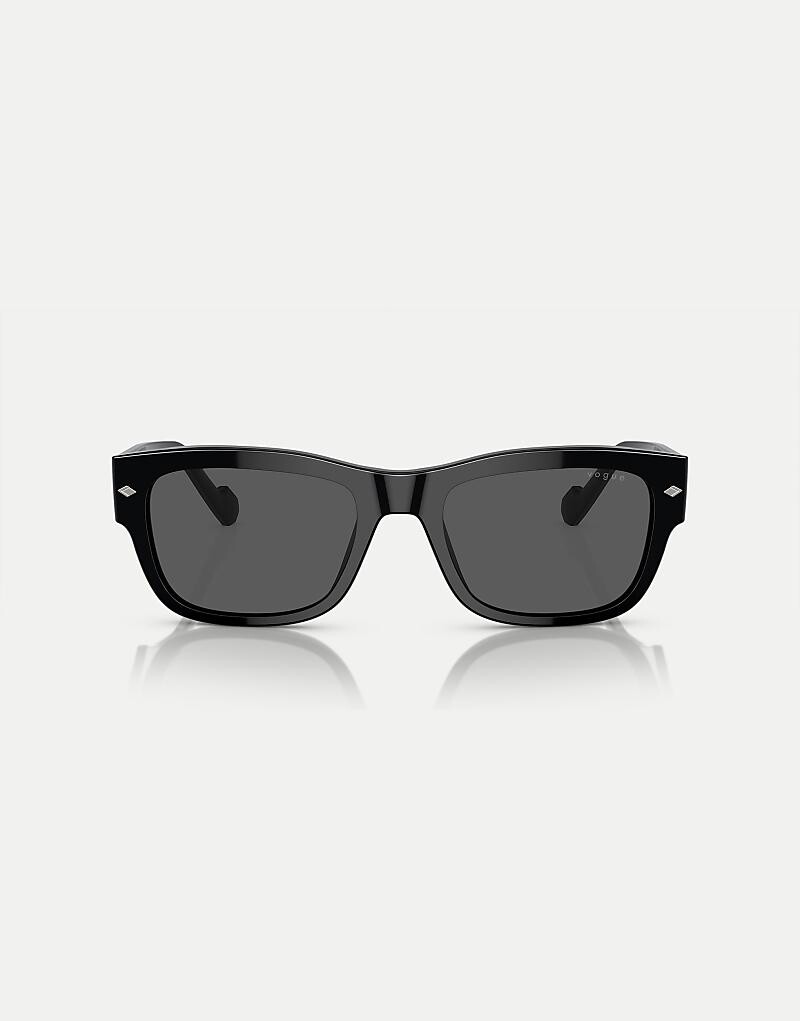 

Черные прямоугольные солнцезащитные очки Vogue Eyewear vo5530s с серыми линзами