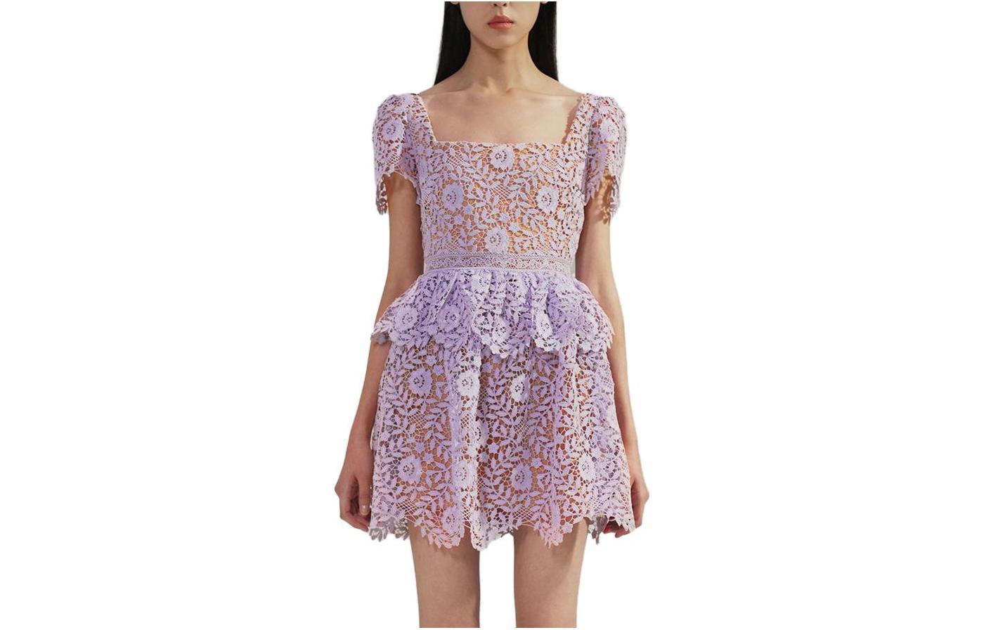 

Футболка с коротким рукавом женская сиреневая Self-portrait