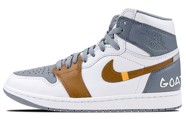 

Кроссовки Air JORDAN 1 Vintage Basketball Shoes Unisex High-Top White Gray/Brown