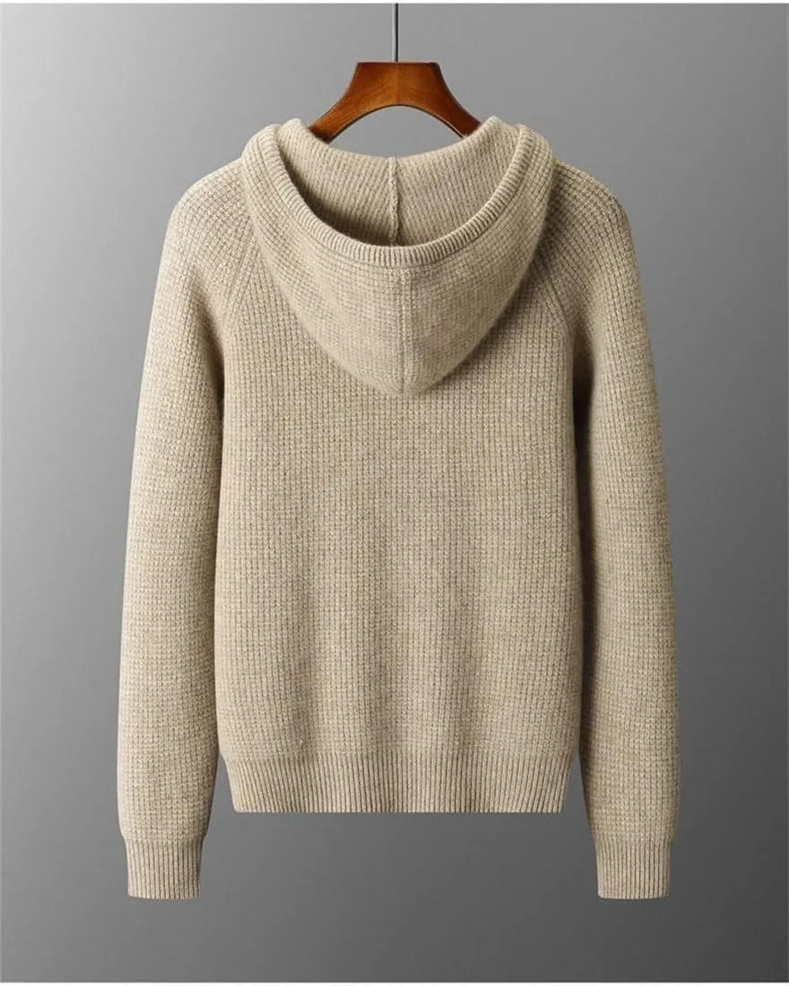 

Толстый кашемировый свитер с капюшоном и регланными рукавами OWEIEYEU