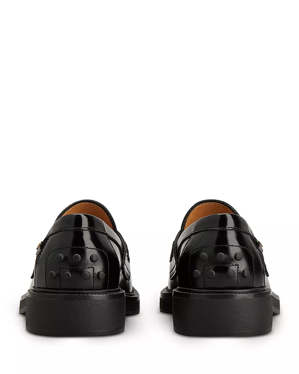 Женские кожаные лоферы Tod'S, черный — фото 4