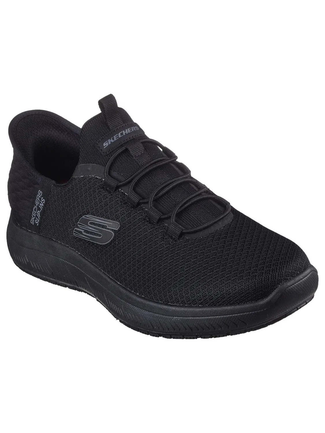Слипоны, с slip-in системой, Skechers, черный