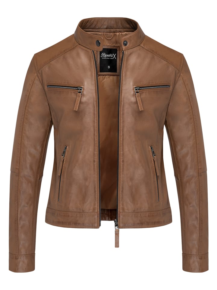 

Кожаная куртка REPUBLIX, коричневый