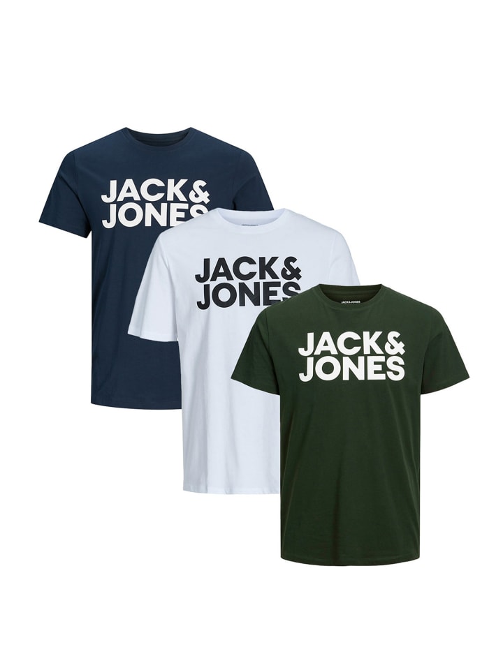 

Футболка Jack & Jones, цвет weiß/blau/grün
