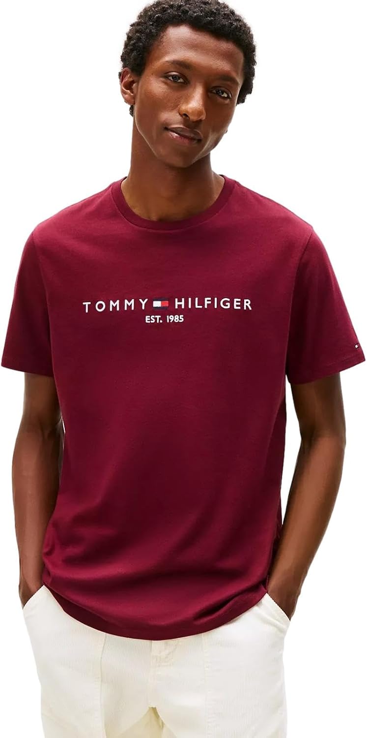 

Мужская футболка с короткими рукавами и принтом Tommy Hilfiger, Deep Rouge.