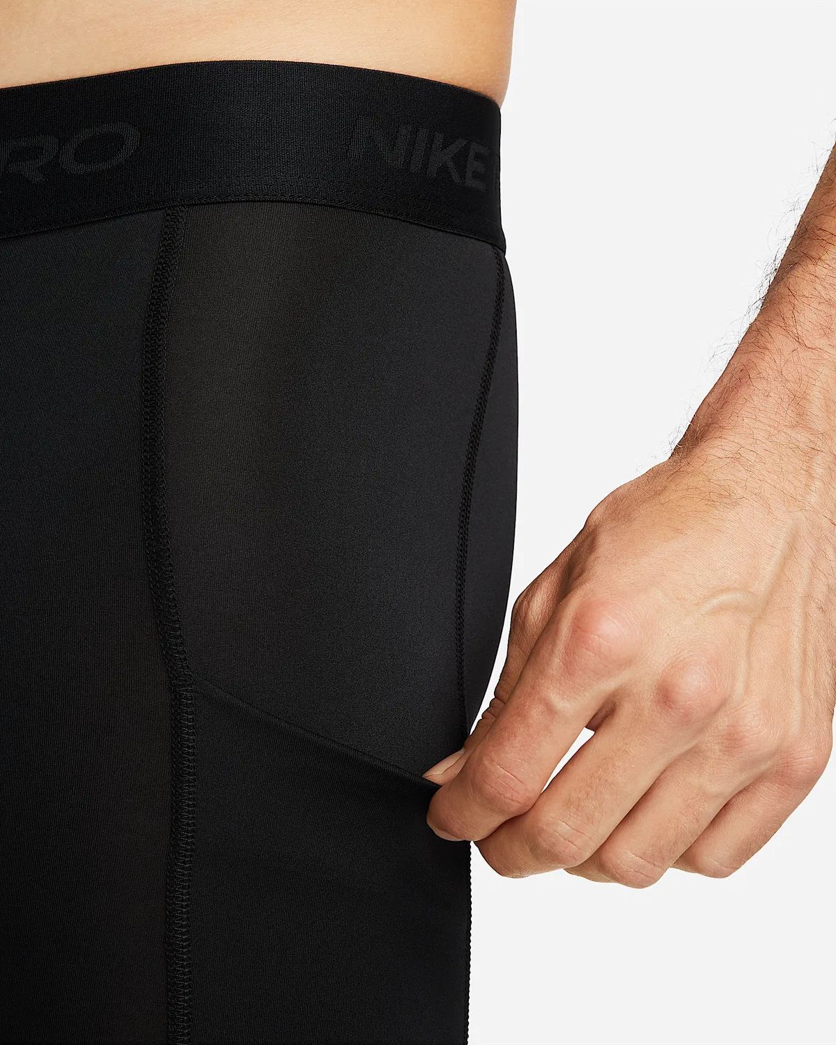 Мужские фитнес-лосины Nike Pro Dri-FIT, Black/White — фото 3