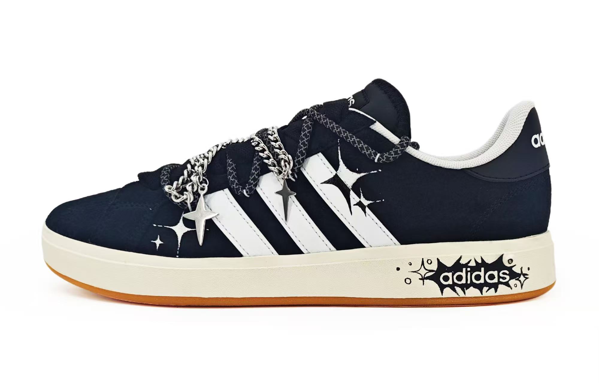

Adidas Гранд Корт Бейс 00s Стар Антислип Износостойкие Лоу Топ Скейтборд обувь Мужские Черный - Черный, цвет Black