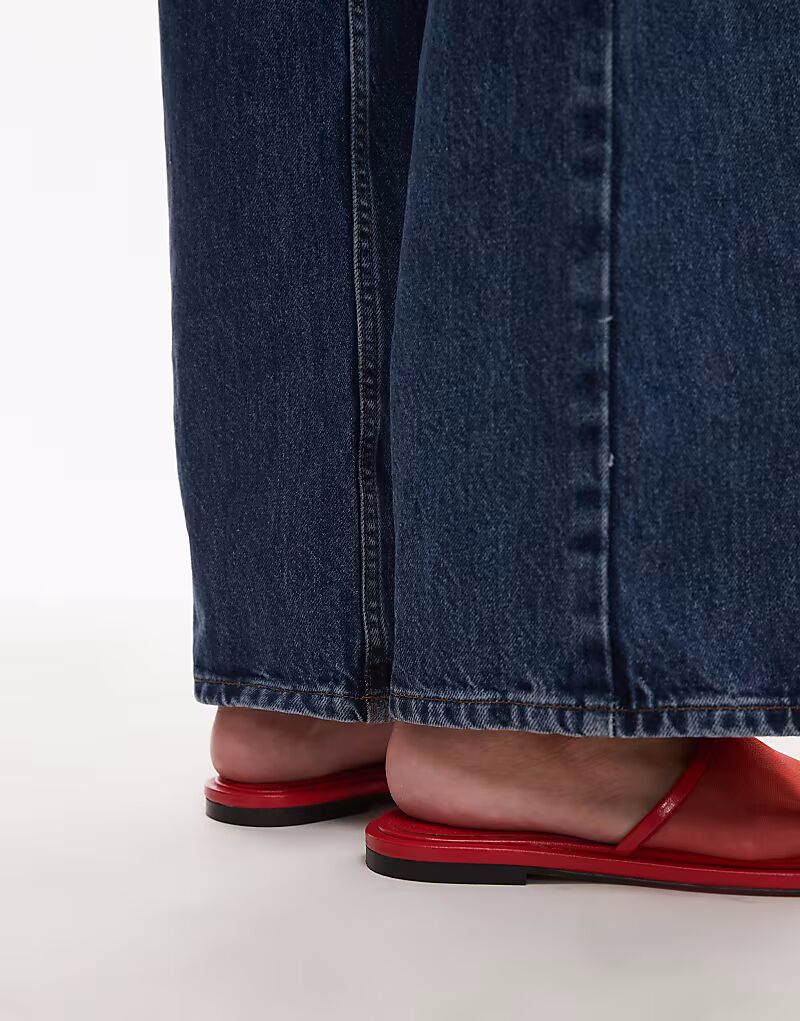 Сетчатые мюли Topshop Bella красного цвета — фото 3