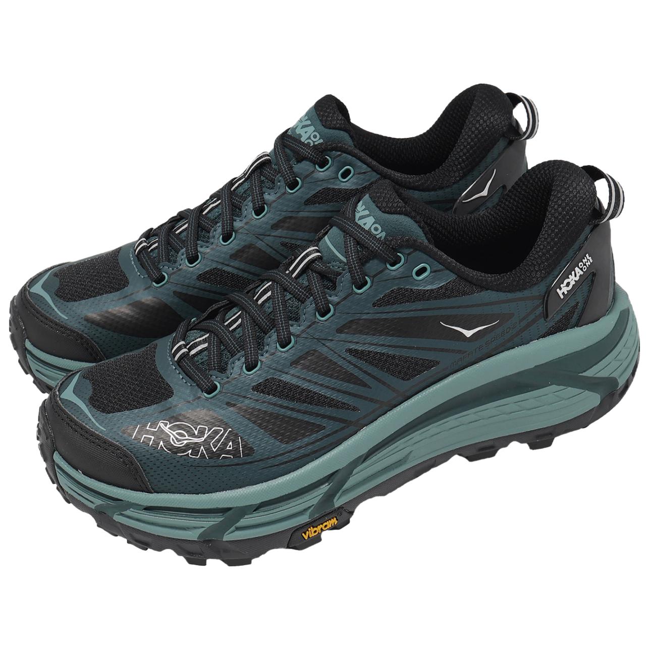 HOKA ONE ONE Кроссовки для трейлраннинга Mafate Speed 2 Unisex Black Green — фото 4