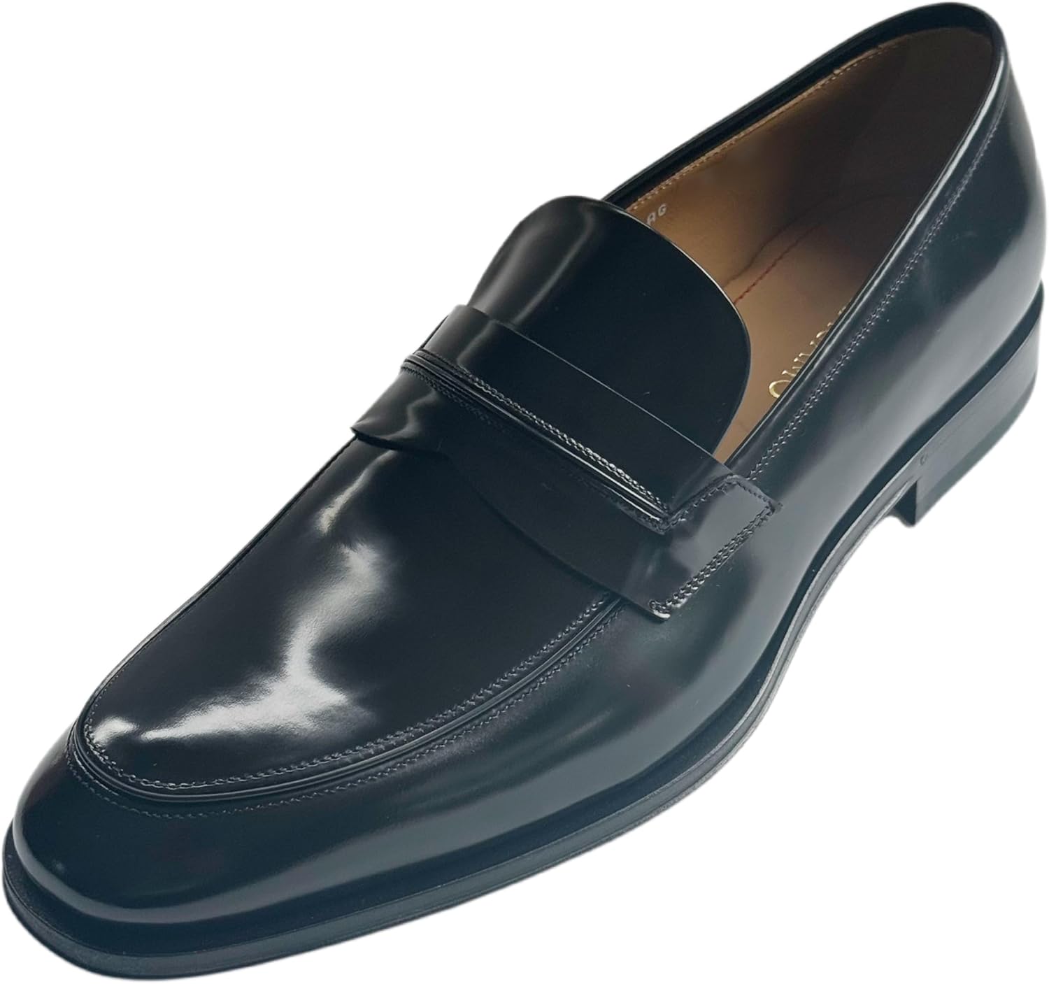 

Мужские лоферы Ferragamo Felipe из черной телячьей кожи Penny, модель на процесс вставки (Salvatore)