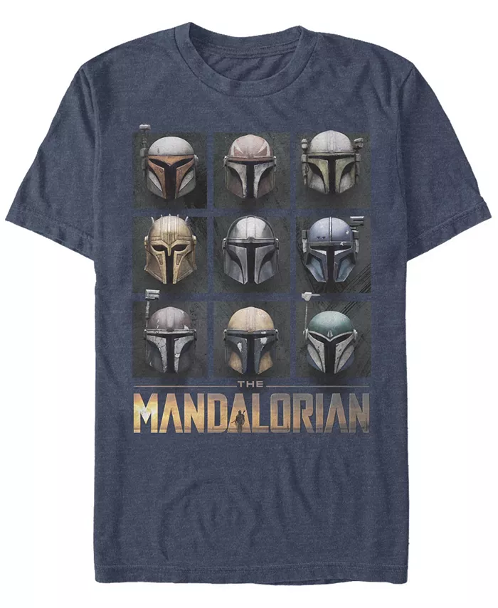 

Мужская футболка с коротким рукавом Star Wars Mandalorian Mando Helmet Boxup Fifth Sun, синий