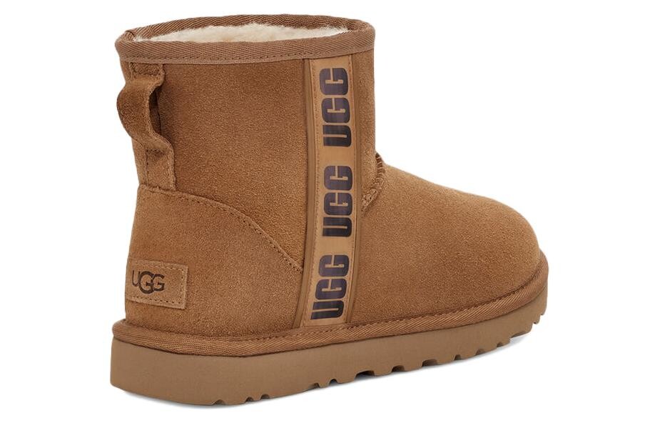 Классические мини-ботинки с боковым логотипом II, женские, каштановые Ugg — фото 4