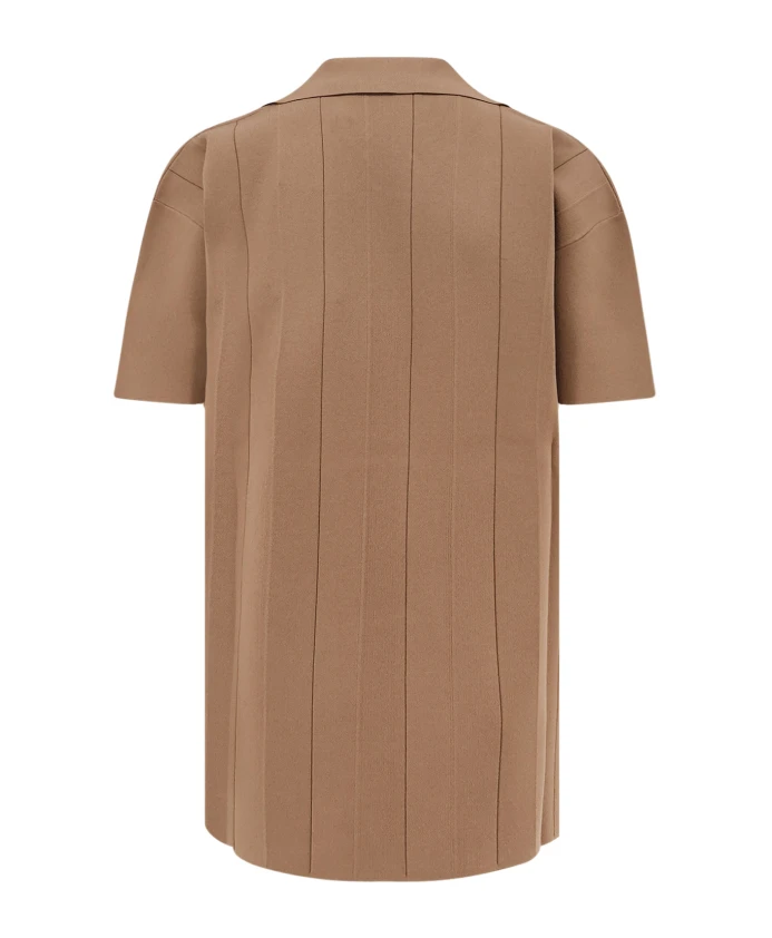 Рубашка-Поло из вискозы верблюжьего цвета Max Mara, коричневый — фото 2