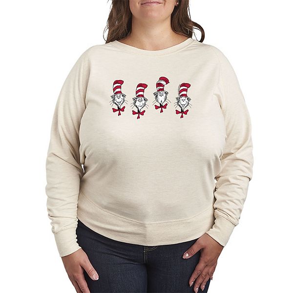 

Футболка с длинным рукавом The Cat in the Hat Expressions French Terry plus size Dr. Seuss, Beige