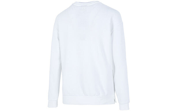 Толстовка (WMNS) adidas Logo Printing Sports Round-neck Sweatshirt White, белый — фото 2