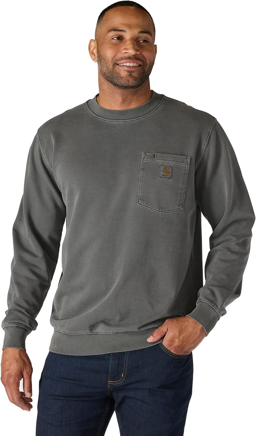 

Carhartt мужская толстовка с карманом Relaxed Fit Midweight Garment Dye French Terry, Shadow