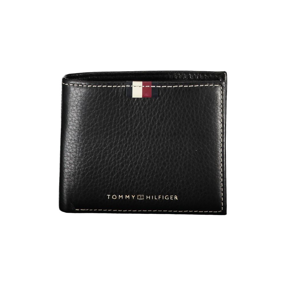

Черный кожаный мужской кошелек Tommy Hilfiger