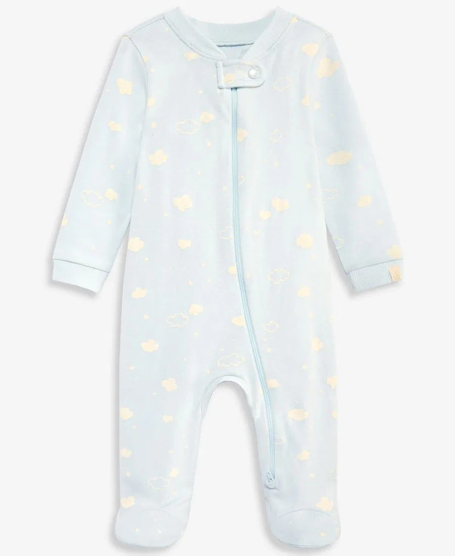 Детский комбинезон Everyday Baby Essentials для мальчиков с принтом «Облачные облака» и двусторонней молнией First Impressions, синий