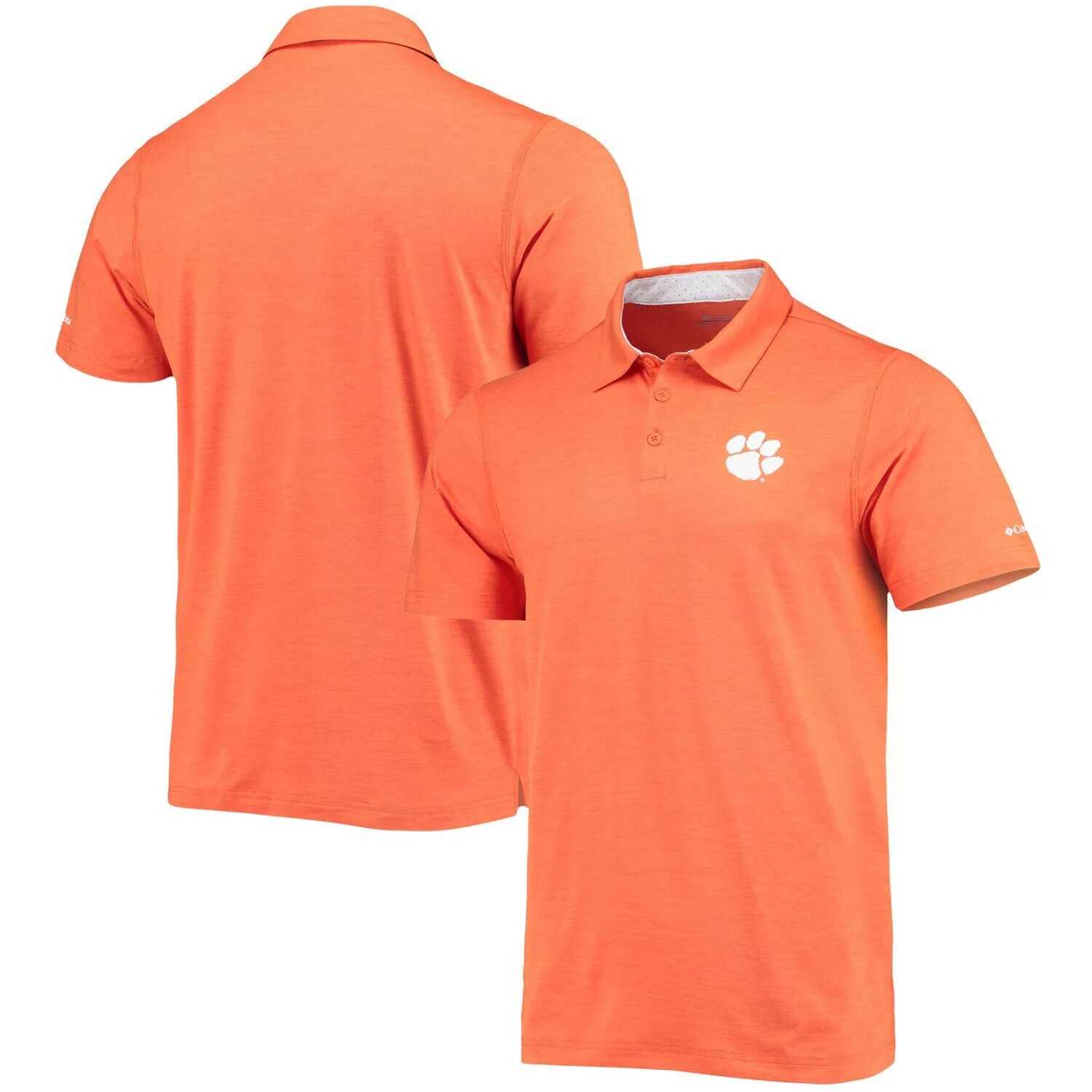 

Мужская рубашка-поло омни-оттенка Columbia Orange Clemson Tigers Tech Trail Space Dye