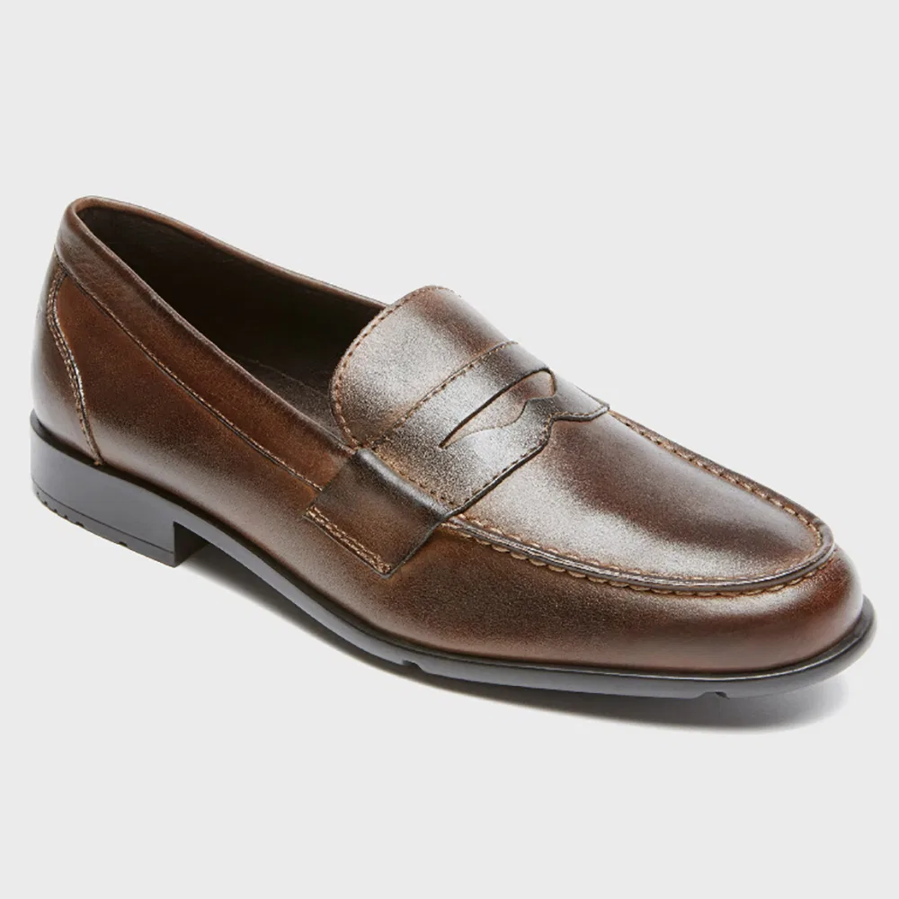 Мужские классические пенни-лоферы, тёмно-коричневые, от Rockport