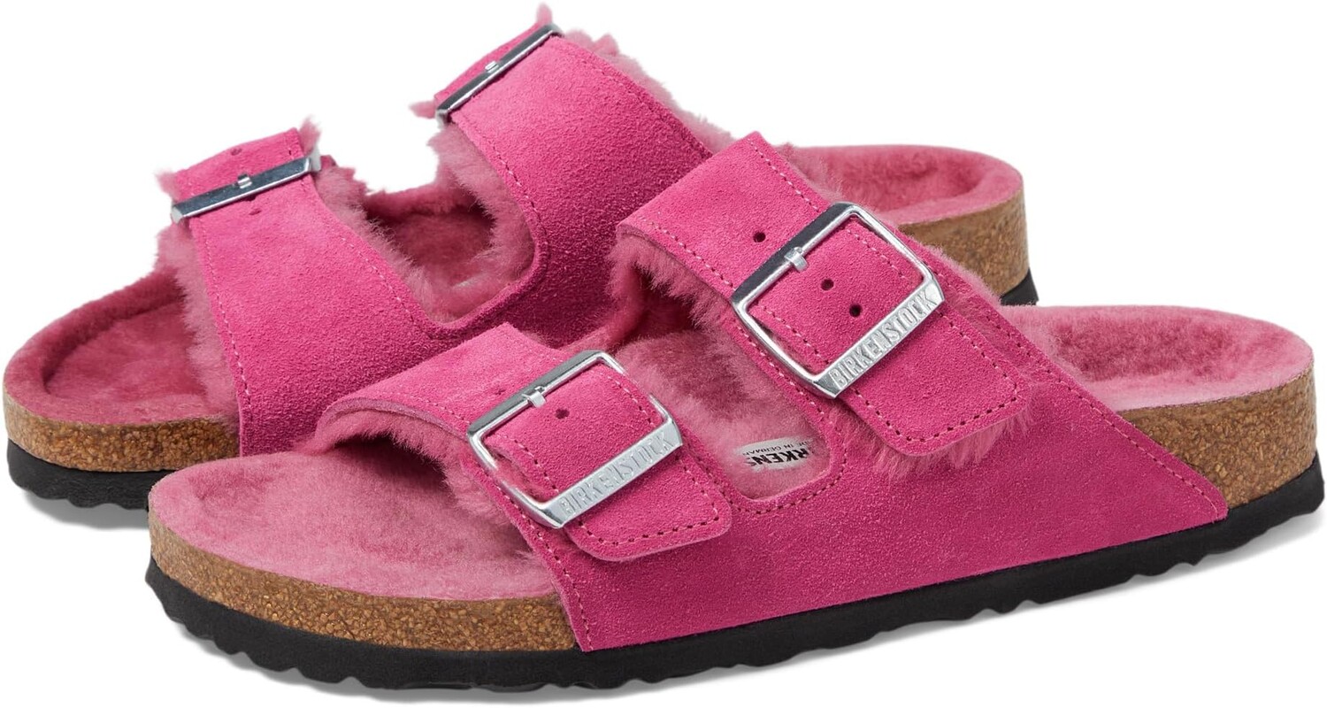 

Сандалии Birkenstock Arizona Shearling - Suede, цвет Fuchsia Tulip/Fuchsia Tulip