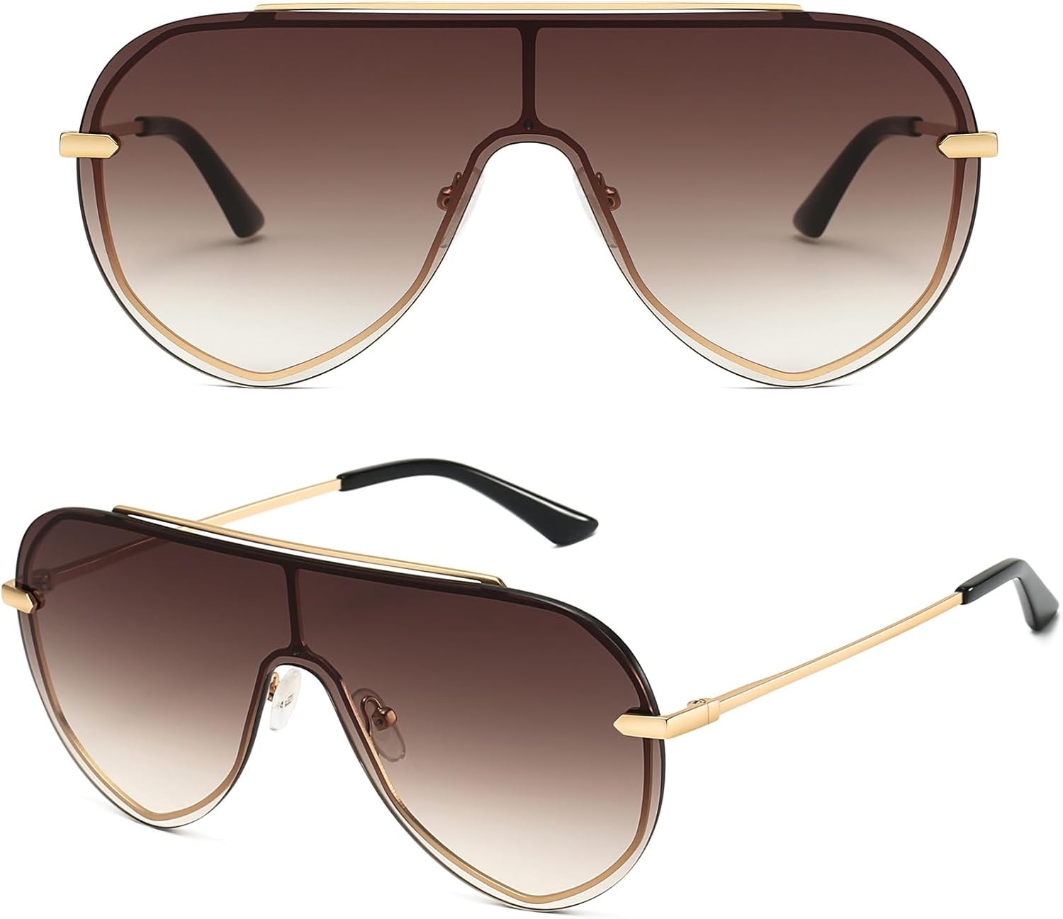 

Стильные солнцезащитные очки большого размера для женщин, модные дизайнерские солнцезащитные очки с защитой от УФ-излучения в крупной оправе GMKATEYE, 01 Brown Gradient