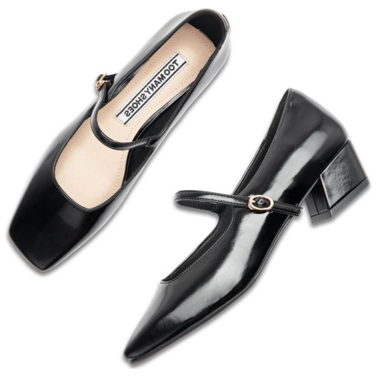 Туфли Мэри Джейн на массивном каблуке TOOMANYSHOES, коричневый — фото 3