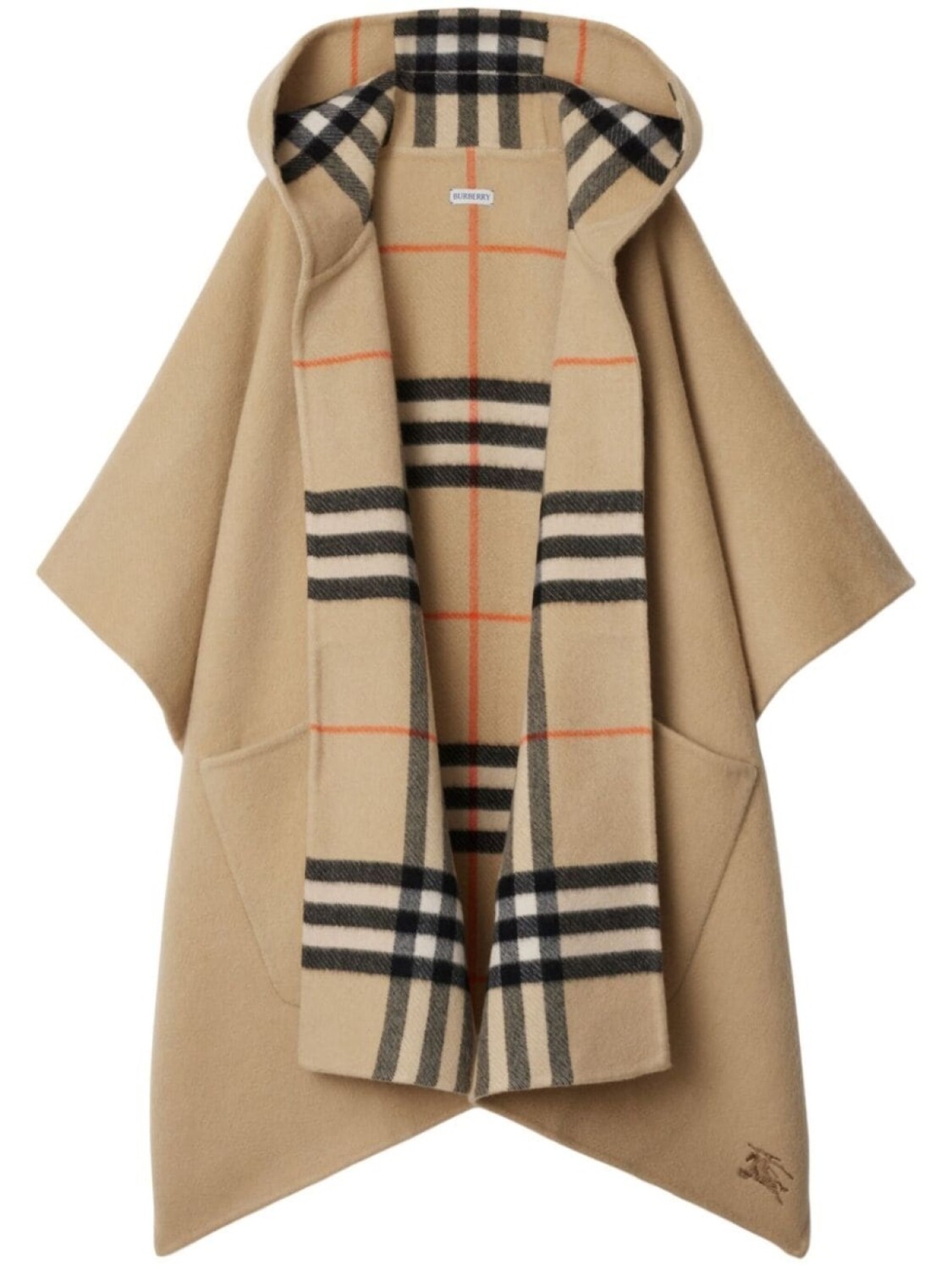 

Burberry двусторонний кейп в клетку Vintage Check, нейтральный цвет