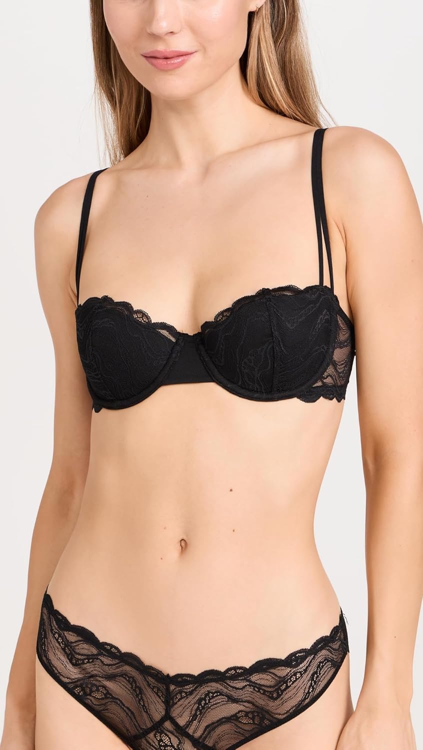 Женский бюстгальтер-балконет Calvin Klein с легкой подкладкой, Black — фото 2
