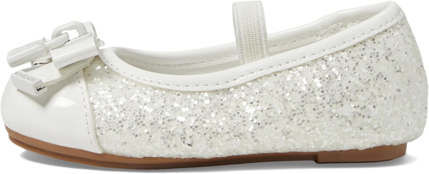 Туфли на плоской подошве Michael Kors Kenya Lock, цвет White/Glitter — фото 4