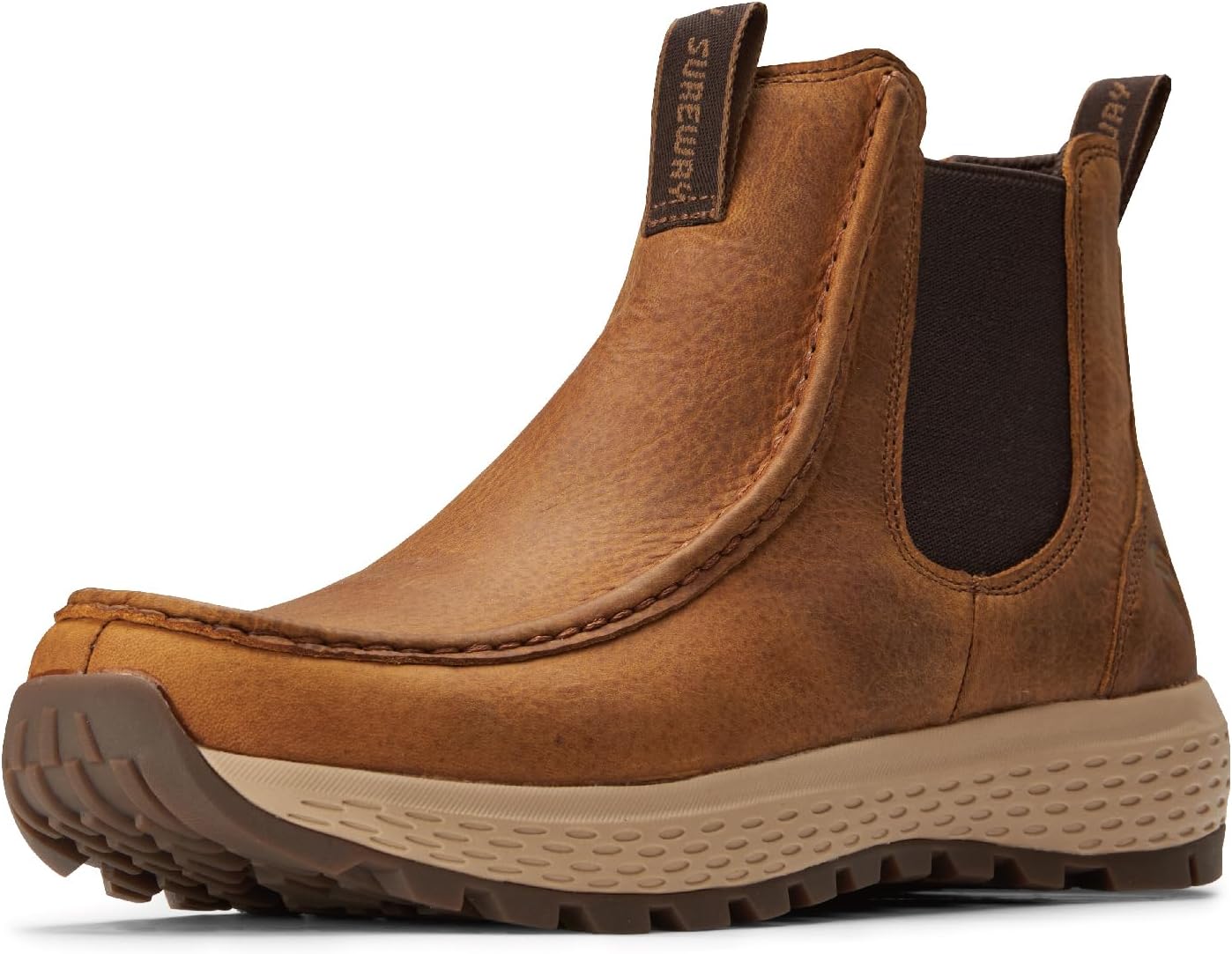 

Мужские ботинки Chelsea SUREWAY - легкие ботинки без шнурков с дизайном носка «мокасин», повседневные кожаные ботинки с противоскользящей резиновой подошвой, ботинки чукка для комфорта в любую погоду (офис, повседневная носка, мероприятия), кори...