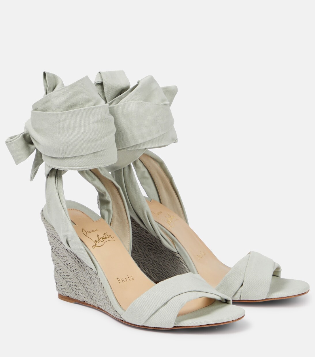 Эспадрильи melides du desert 85 на танкетке Christian Louboutin, серый