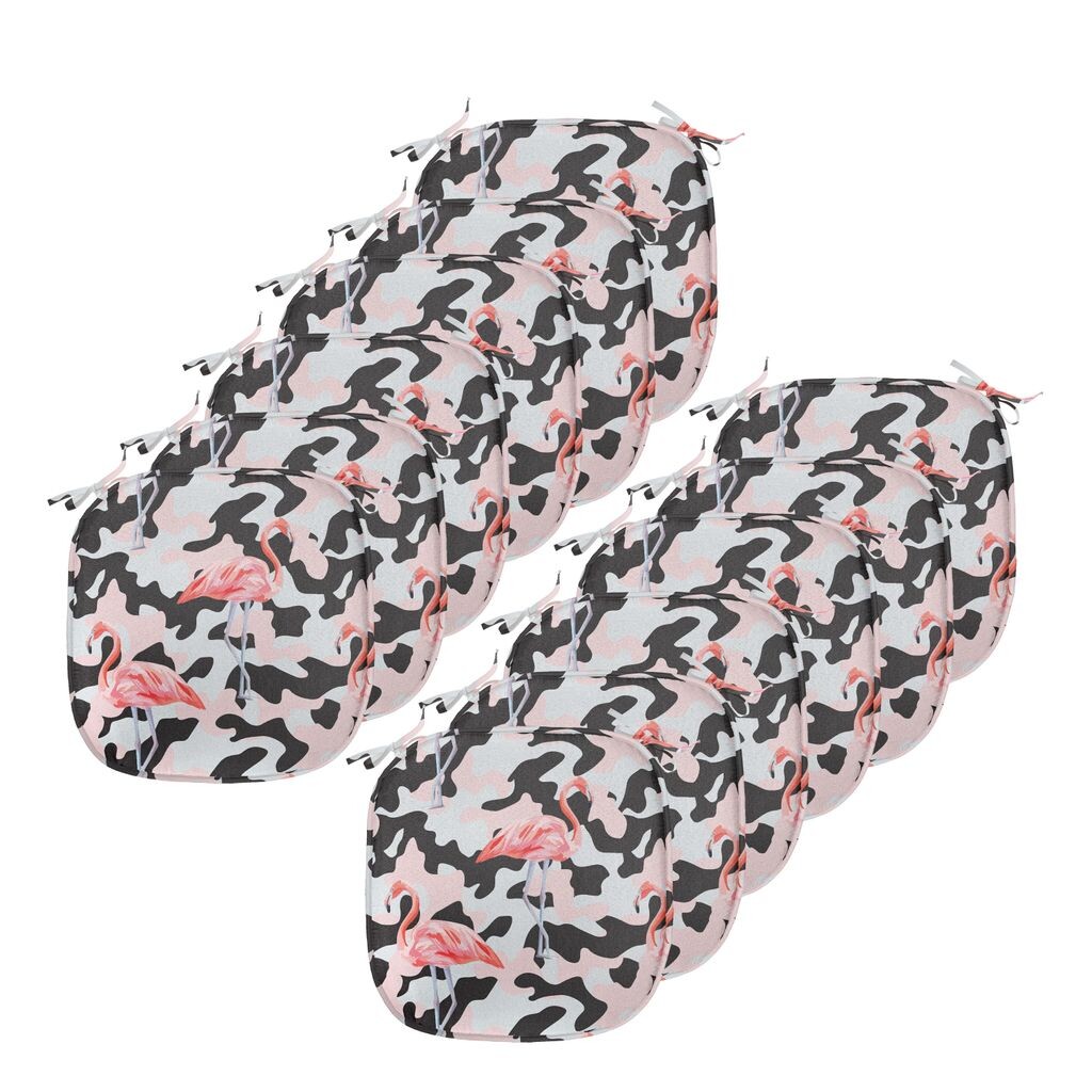

ABAKUHAUS Camo Подушки для обеденного стула, акварель, натуральный камуфляж, декоративная водонепроницаемая подушка с ремнями для кухонных сидений, 40 см x 40 см — упаковка из 12 шт., темно-коралловый бледно-розовый