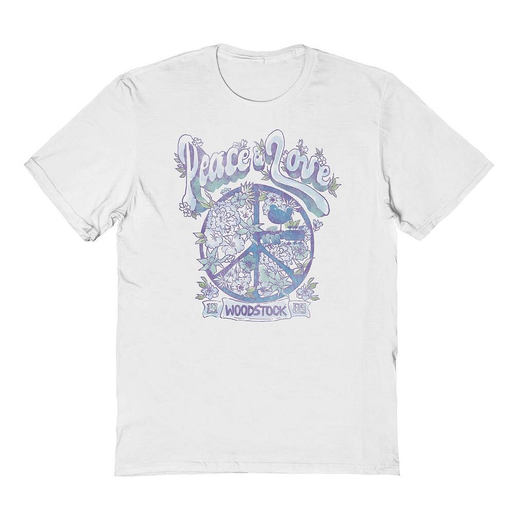 

Мужская синяя футболка с рисунком Peace & Love Licensed Character, белый