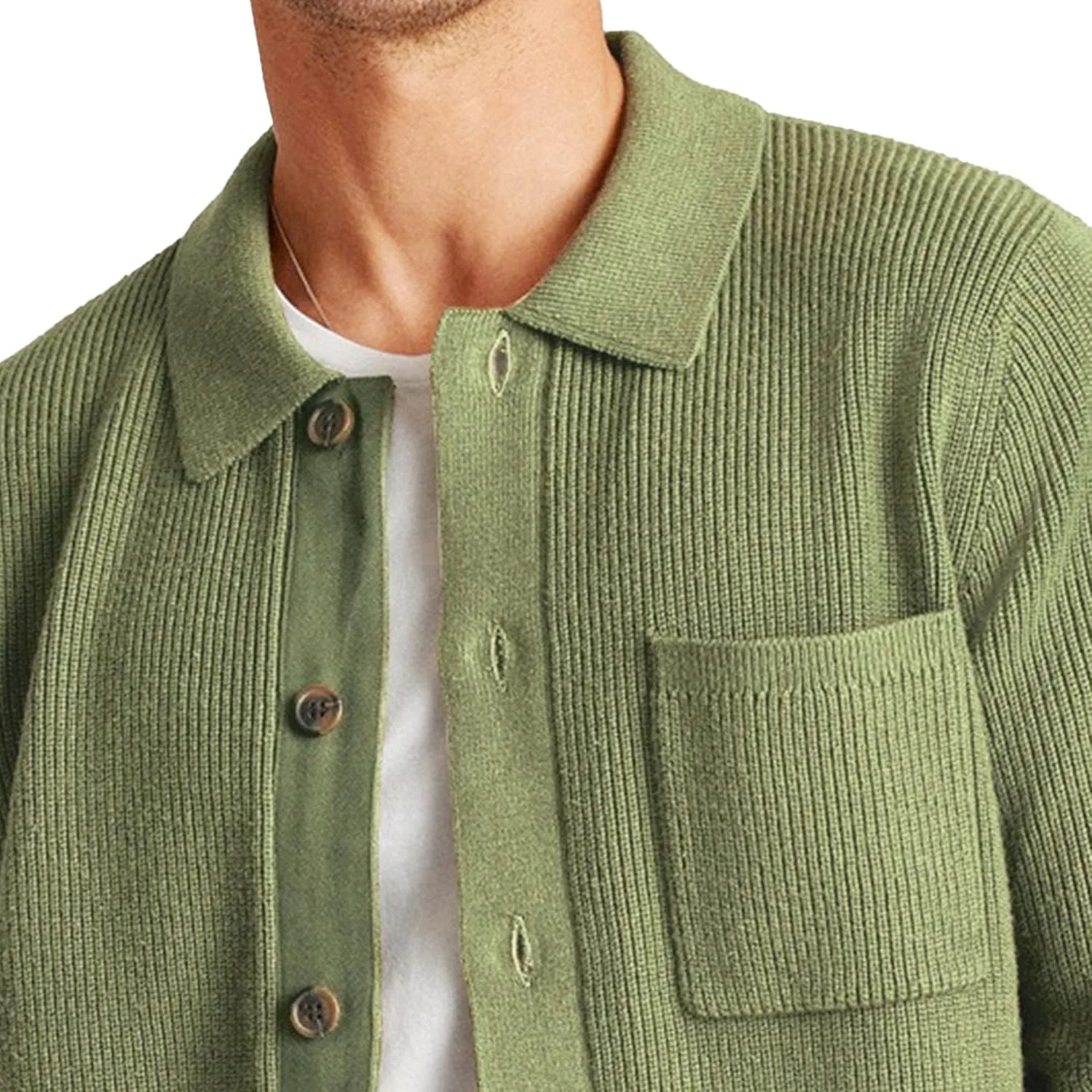 Мужской кардиган с лацканами Slim Fit с карманами — фото 4