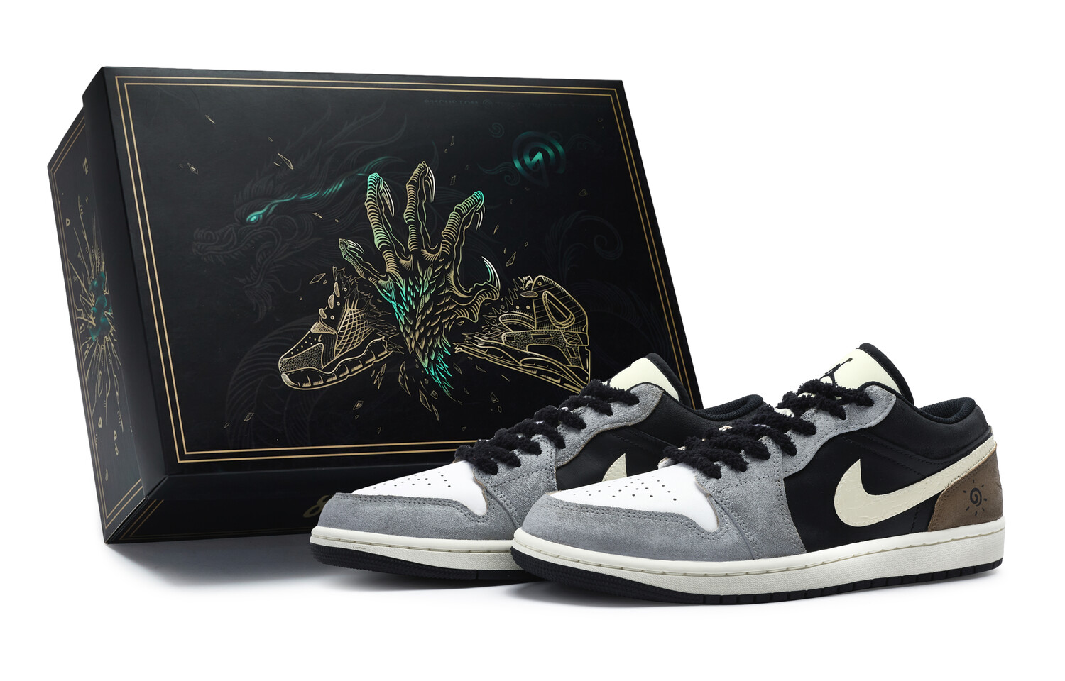 Jordan Air Jordan 1 винтажные баскетбольные кроссовки женские, Black, gray, brown, white