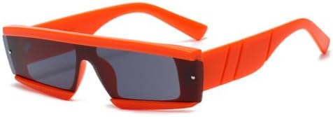 

Модные квадратные солнцезащитные очки для женщин и мужчин, летние панк-очки в черной, зеленой и красной оправе, солнцезащитные очки с защитой от УФ-излучения UV400 MTZJH, Orange