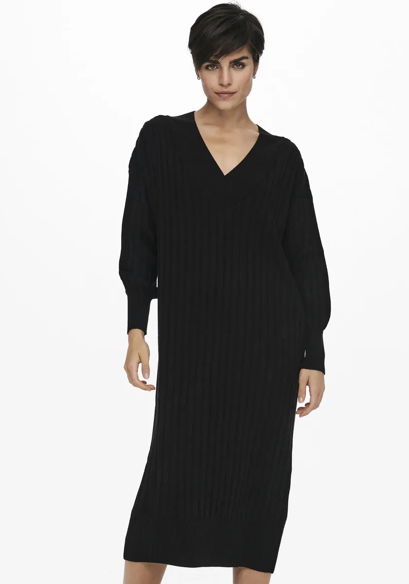 

Only трикотажное платье "ONLNEW TESSA L/S MIDI V DRESS", черный