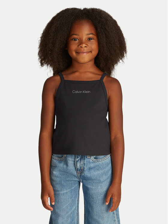 

Топ slim fit Punto IG0IG02868 Calvin Klein Jeans, черный