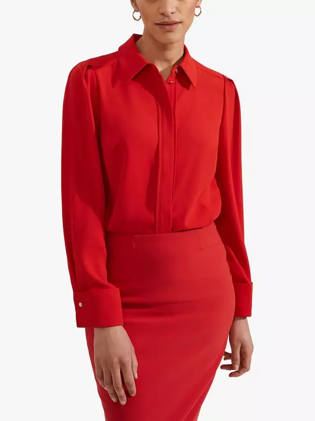 

Рубашка Hobbs Hobbs Verity Button Placket, красный