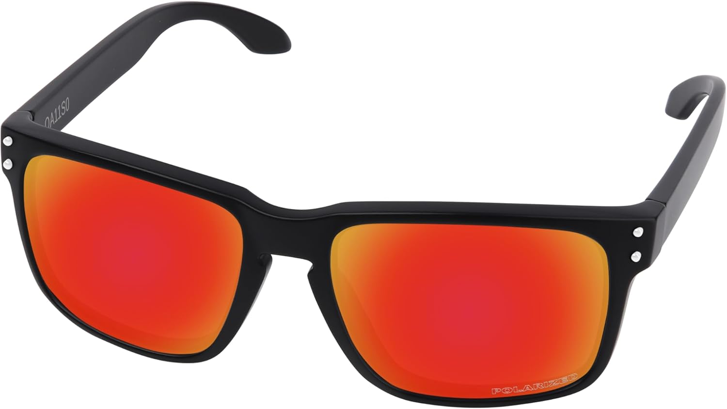 

Квадратные поляризованные солнцезащитные очки для мужчин и женщин, для активного отдыха, вождения, езды на велосипеде, с линзами, защищающими от УФ-излучения UV400 LenzReborn, Black Frame Silver Rivet Fire Silver Lens